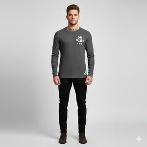 Conor‎ McGregor RO I Stay Ready Gray Thermal Long Sleeve Mens XL T Shirt